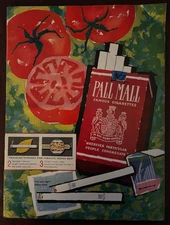 1959 PALL MALL Cigarettes Vintage Print Ad Red Tomatoes