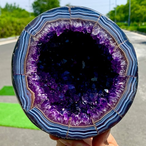 3.18LB Natural Amethyst geode quartz cluster crystal specimen Healing - 第 18/24 張圖片