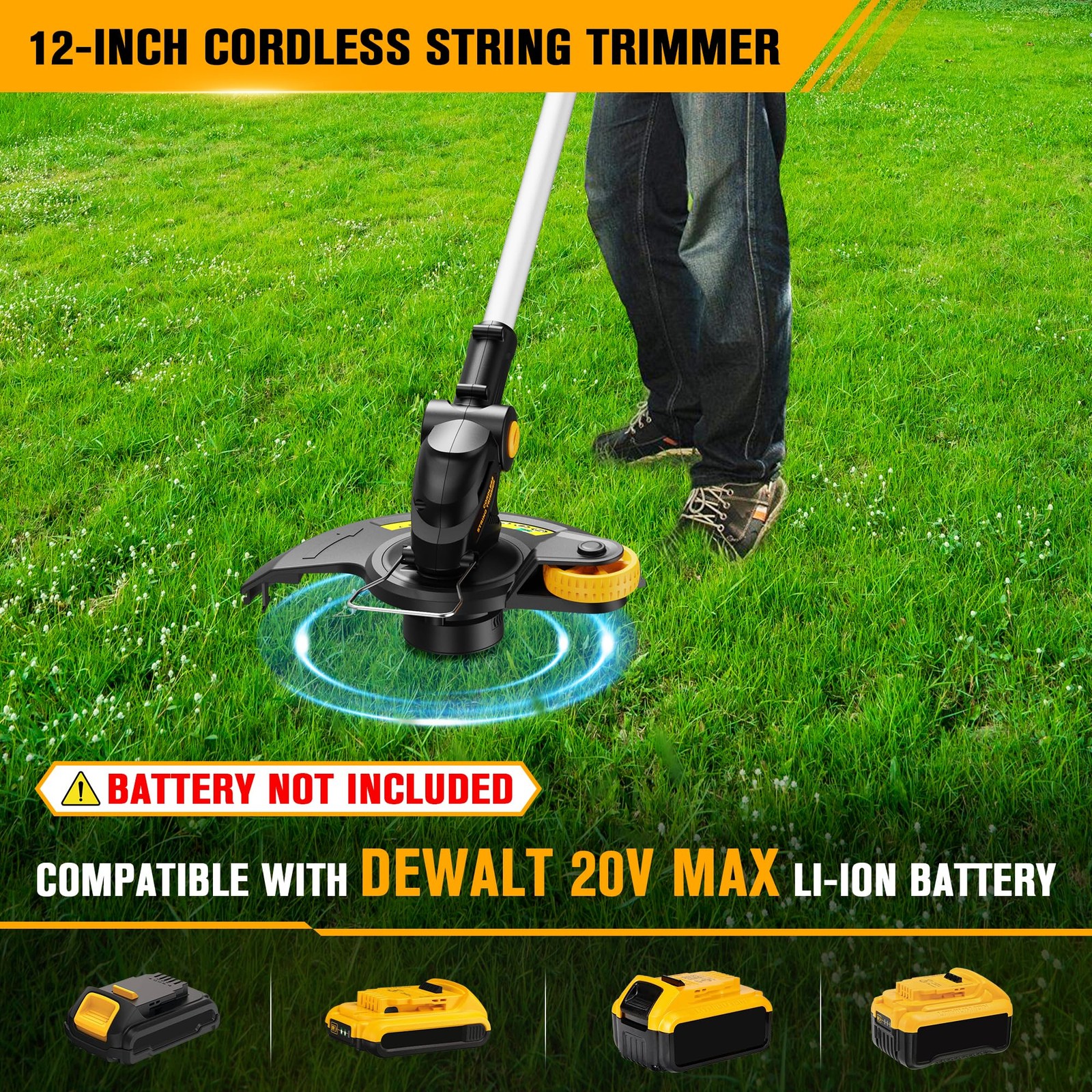 Dewalt Cordless String Trimmer 12-inch Auto Line Feed 6 Line Spools Tool