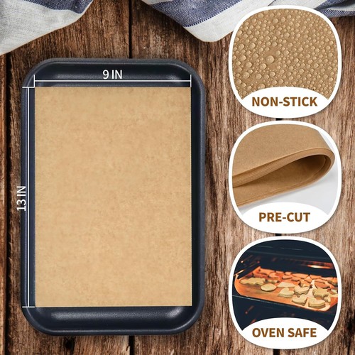 100Pcs Parchment Paper Sheets, 9X13 in Unbleached Parchment Paper for Baking - Picture 7 of 7
