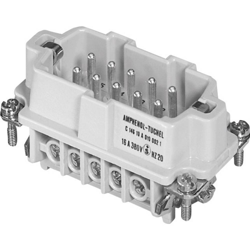 Insert mâle 10 pôles + PE Amphenol C146 pour connecteur industriel rectangulaire