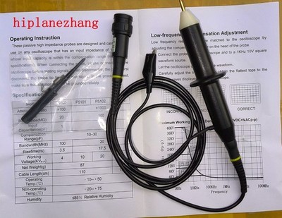 High Voltage 4KV 4000V   Passive Clip Probe 100MHz 100X BNC P5100 *ll