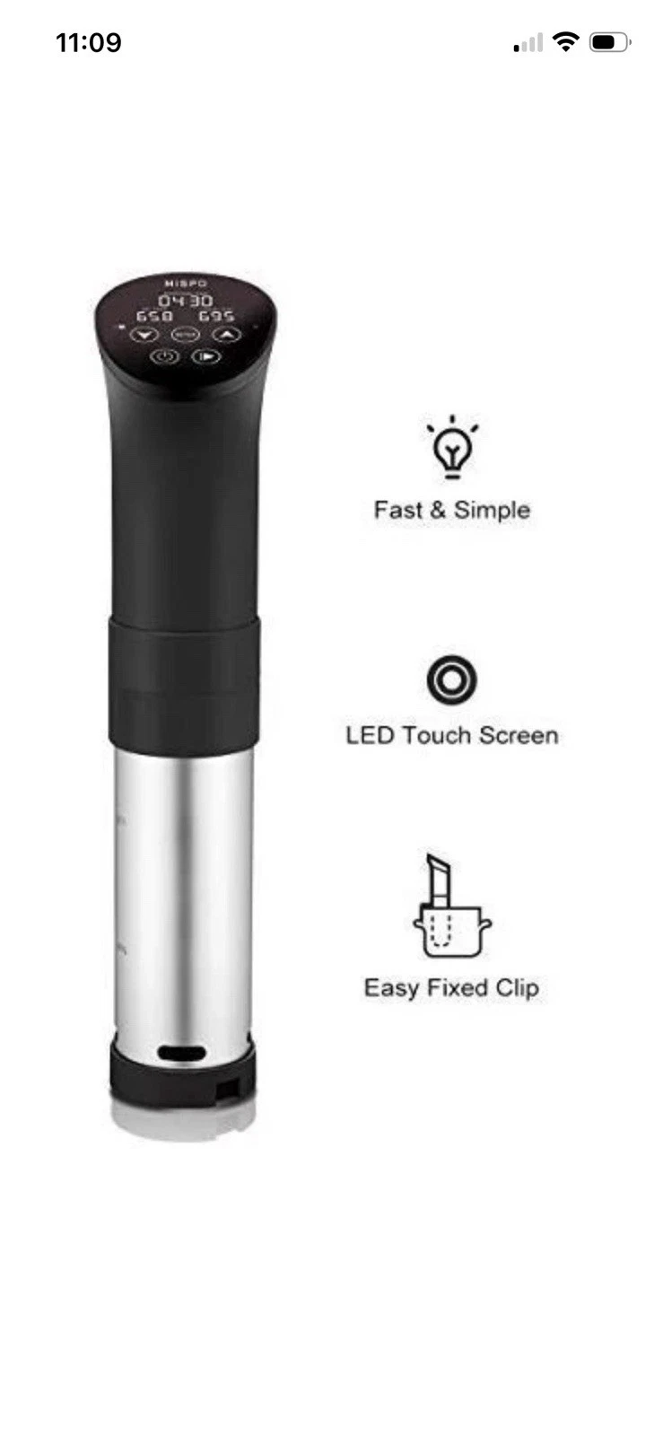 MISPO Sous Vide Cooker Precise Immersion Circulator with 1000W