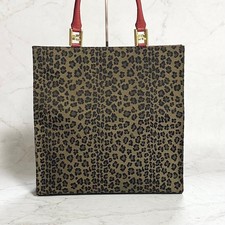 FENDI Handtasche Leopard Tote Bag FF Baguette Handtasche Beutel Canvas...