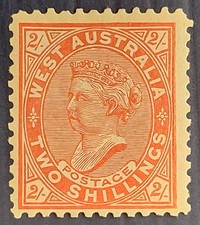 1902 Western Australia 2/- Brown red/Yelw Postage stamp Scarce Perf 11 Mint £300