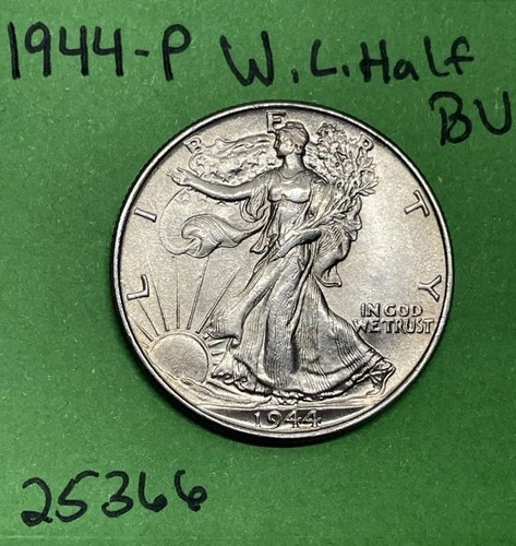 1944-P Walking Liberty Silver Half Dollar 50c Gem BU Uncirculated US Coin