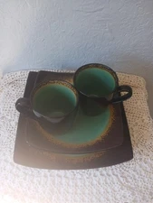 Home Essentials Jade Moon Square Stoneware Plate Set For 2 No Bowls