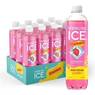 Sparkling Ice STARBURST Strawberry Zero Sugar Flavored Water Pack of 12