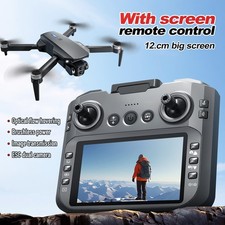 8K GPS Camera Drone FPV RC Quadcopter w/ Screen Remote Brushless Battery