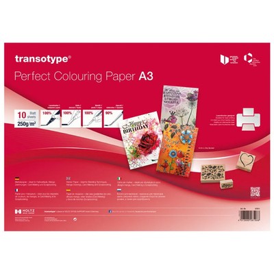 transotype Marker Papier DIN A3, 250 g/qm, 10 Blatt 1 bis 60 Stk SPARE 70%