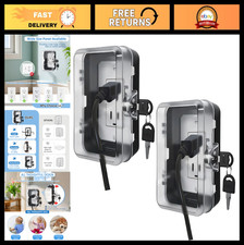 Child Safety Outlet Lock Box - Heavy Duty Plug Cover, Tool-Free Install, 2 Keys,