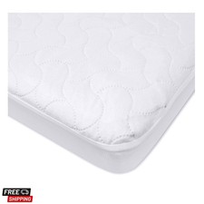Waterproof Fitted Mini Crib Mattress Protector 38" x 24" - Quilted, Noiseless...