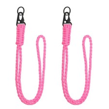 Paracord Lanyard, 550 Heavy Duty Keychain Necklace Lanyard 2 Pack, Pink