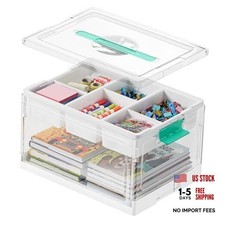 Craft Organizers and Storage - 24 QT Plastic Box Art Supply Storage Organizer