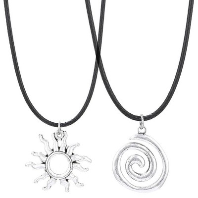 IXDEAXLY Spiral Star Pendant Necklace for Women Star Sun Circle Square Spiral...