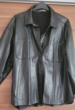 Ladies Primark Faux Leather Overshirt Shacket Black Size 18  Jacket