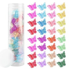 Ahoney 60PCS Mini Butterfly Hair Clips for 1 Count Pack of 1 , Glitter Color