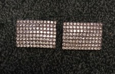Vintage MUSI Large Rhinestone Rectangular Shoe Clips