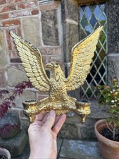 Vintage Metal Eagle Sconce Wall Candle Stick Gold Tone Candle Holder Bird Quirky