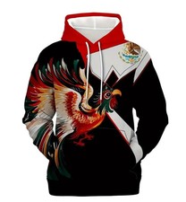 Men'S Hooded Sweatshirt with Mexican Print, Casual Pullover with Pocket