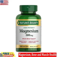 Magnesium, Bone and Muscle Health, Whole Body Support, Tablets,500 Mg,200 Ct-USA