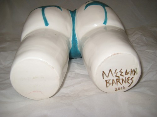 Jarrón botín original firmado Meegan Barnes ~ 2016 ~ 8,5" de alto X 6" de ancho X 4" de profundidad - Imagen 6 de 8