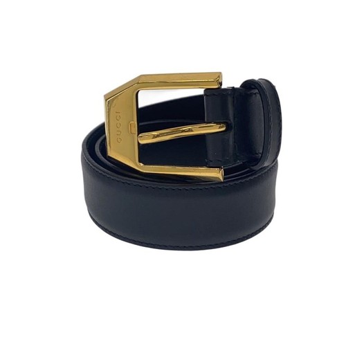 Used GUCCI◆Belt/Leather/BLK/Men's/625473
