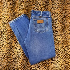 Vintage Wrangler Cowboy Cut 13MWZPW Blue Denim Jeans 34x32 Mens Straight Leg