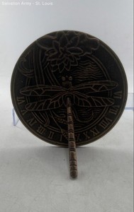 Bronze Colored Traditional Design Outdoor Decor Dragonfly Sundial