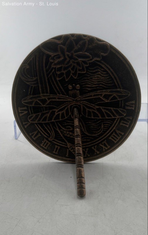Bronze Colored Traditional Design Outdoor Decor Dragonfly Sundial