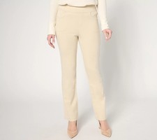 Belle by Kim Gravel Petite Ponte Baby Boot Cut Pant - Sand Sz 14P a676930