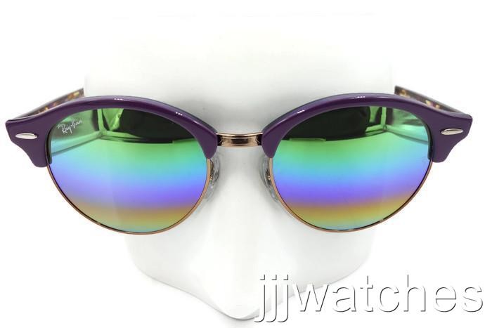 Ray-Ban Rb4246 Violet Frame Green Rainbow Flash 51mm Lens
