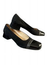 Salvatore Ferragamo Vintage Suede Square Toe Pumps Sz 6