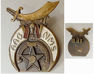 Vtg SHRINER'S  BOLO TIE PIN: AAU NMS Imperial Council Session; Masonic Fraternal