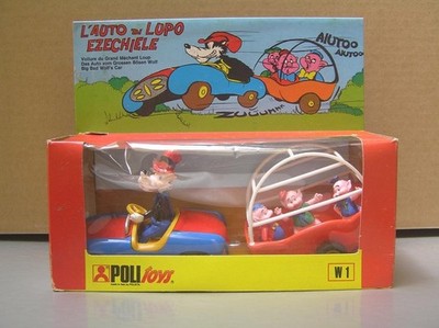 Polistil Politoys W1 L'Auto Di Lupo Porcellini Big Bad Wolf + 3 Pigs Disney MIB