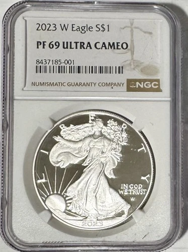 2023 W Proof American Silver Eagle $1 NGC PF 69 Ultra Cameo