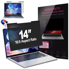 Magnetic Laptop Privacy Screen 14 Inch 16:9 Display, Removable Comp... Fast Ship