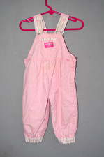 Vintage OshKosh B'Gosh Vestbak Rare Pink Floral Overalls 12 mos. 90s USA VGUC