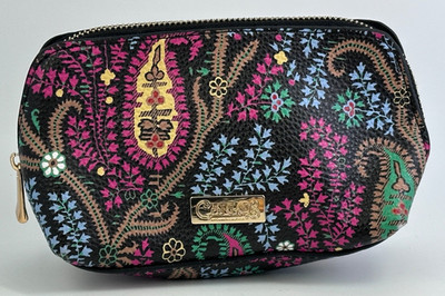   Carlos Santana Floral Cosmetic Pouch   Colorful Zipper Bag