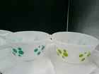 2 Federal Milk Glass Mixing bowls, 8" Atomic Dots Mixing Bowls, MCM Vintage