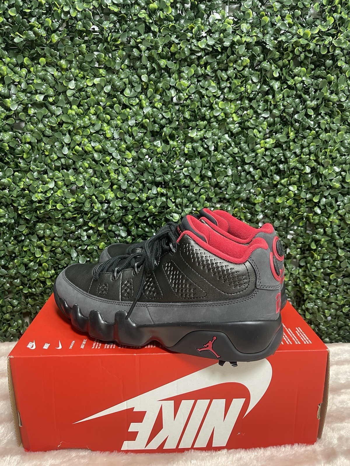 Men's Nike Air Jordan 9 Retro Low Golf 'Charcoal Black/Red' FJ5934-002 Size 9.5 thumbnail 7