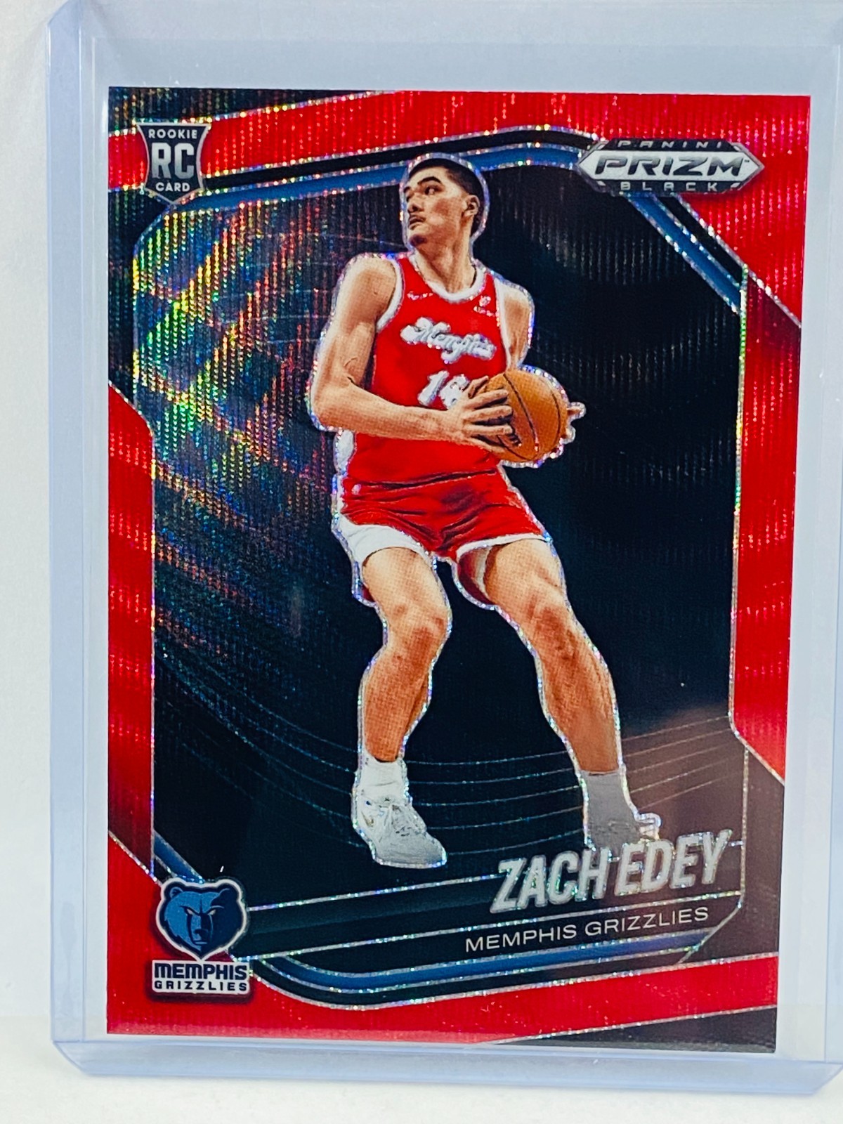 2024-25 Panini Prizm Black Zach Edey RC Ruby Wave #64