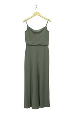 Jenny Yoo Tessa Moss Green Cowl Neck Floor Length Bridesmaid Dress Formal Sz 12
