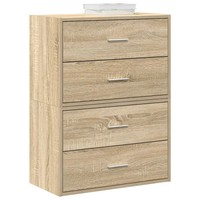 Nachttisch Mit 2 Schubladen 2Er Set Sonoma-Eiche 60X31X40 Cm