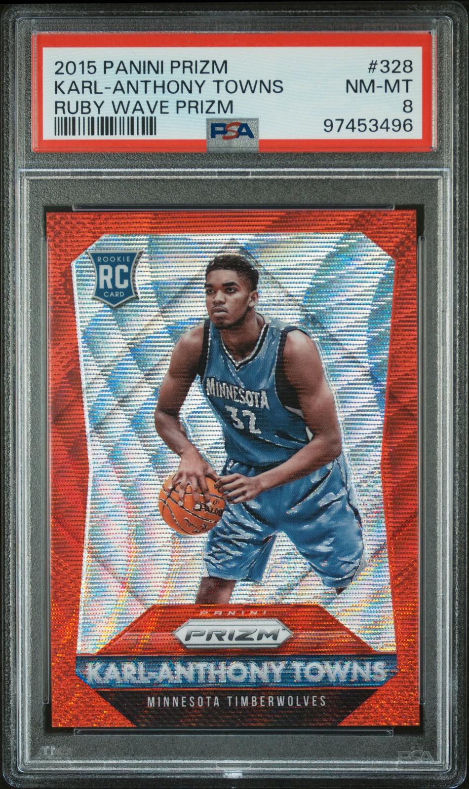 Karl-Anthony Towns 2015 Prizm Ruby Prizm RC Timberwolves /350
