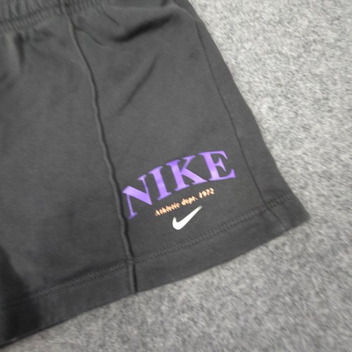 Nike Shorts Kids LARGE Black Fleece Activewear Lightweight Training Logo Size L - Picture 2 of 9