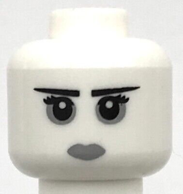 ハナまゆげ Lego New White Minifigure Head Alien Female Dark Blue