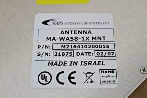 Antena de suscriptor de banda ancha MARS MA-WA58-1X MONTAJE 5 GHz P/N M216410200015 - Imagen 8 de 11