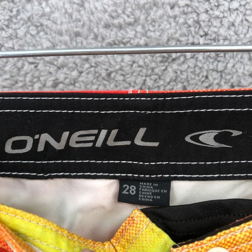 Oneill Board Shorts Mens 28 Blue Orange Swim Trunks Drawstring Zip Pockets - Picture 9 of 11