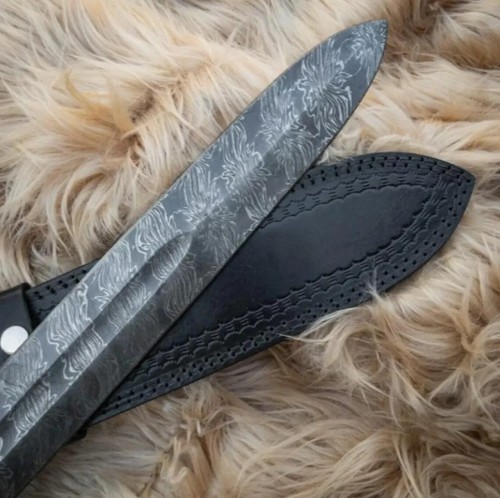 Hand Forged Damascus Steel Sword Medieval Razor Sharp Viking Sword With Sheath - Picture 3 of 5